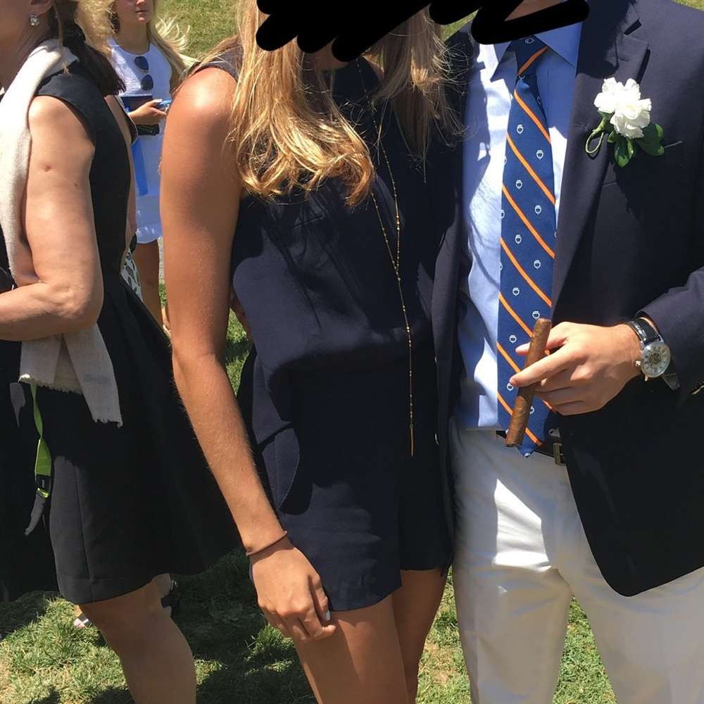 Navy Club Monaco open backed romper